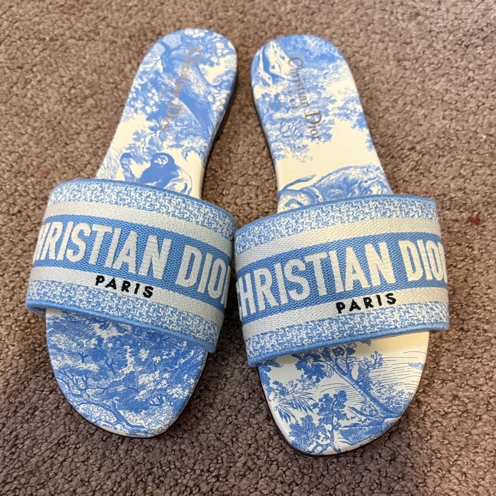 Dior Blue and White Sandals